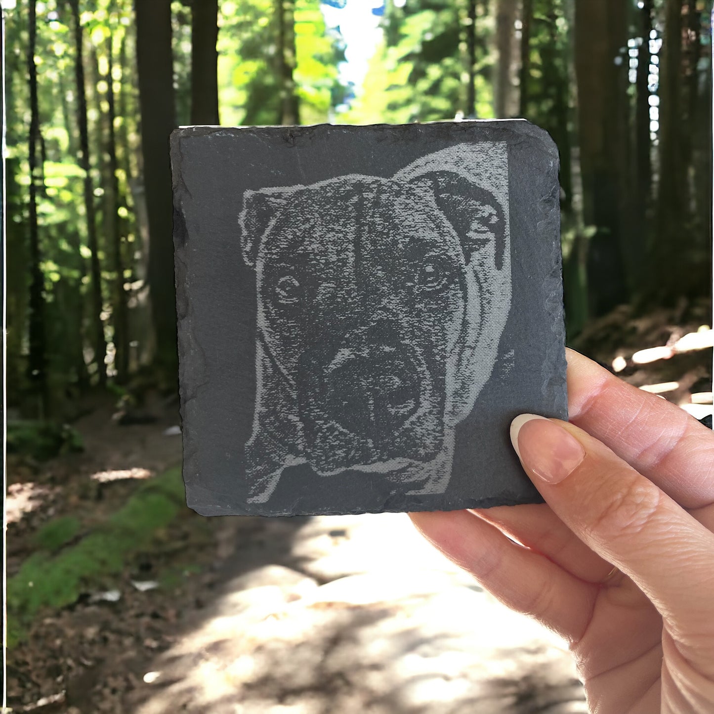 Laser Engraved Set of 4 Slate Coasters