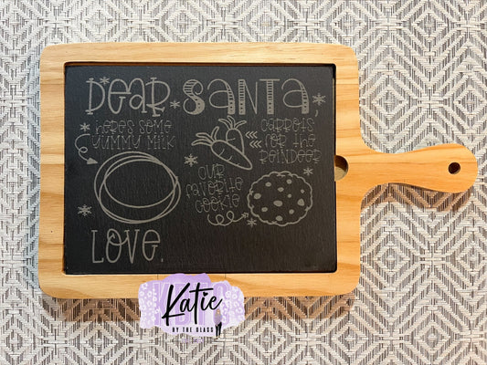 Laser Engraved Personalized Dear Santa Slate Board