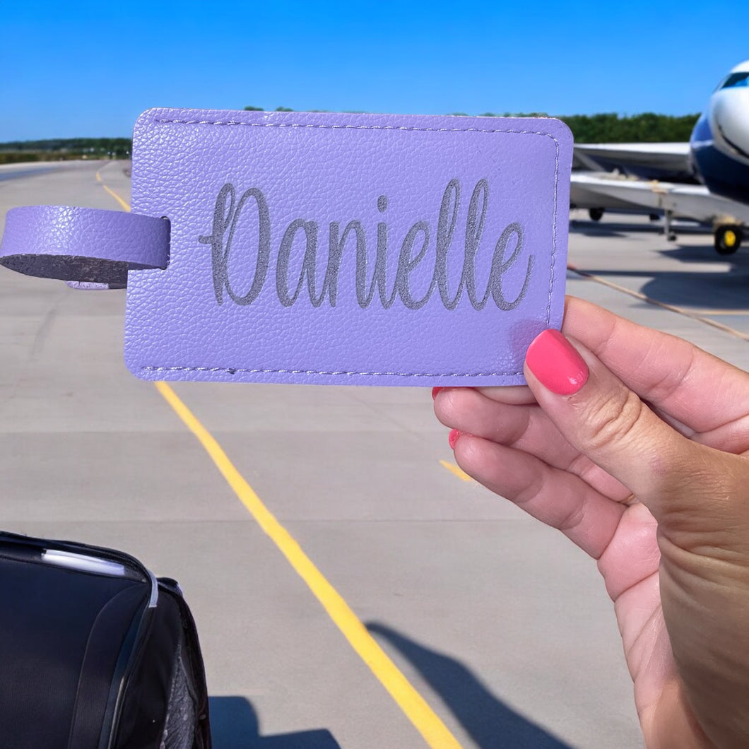 Laser Engraved Leather Luggage Tags (2 pack)