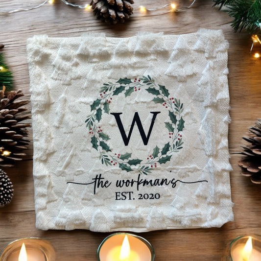 Christmas Tree Faux Fur Pillow Cover