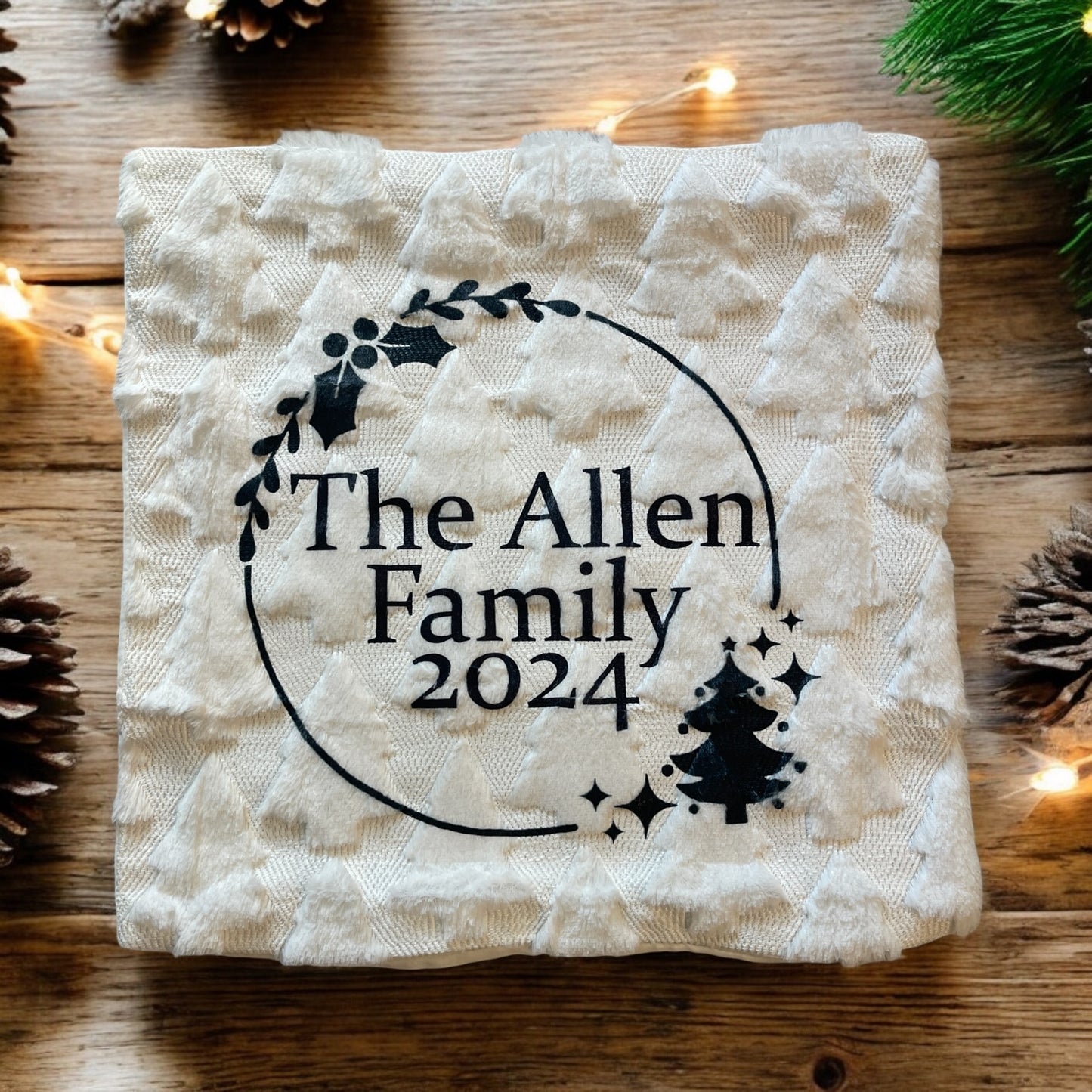 Christmas Tree Faux Fur Pillow Cover