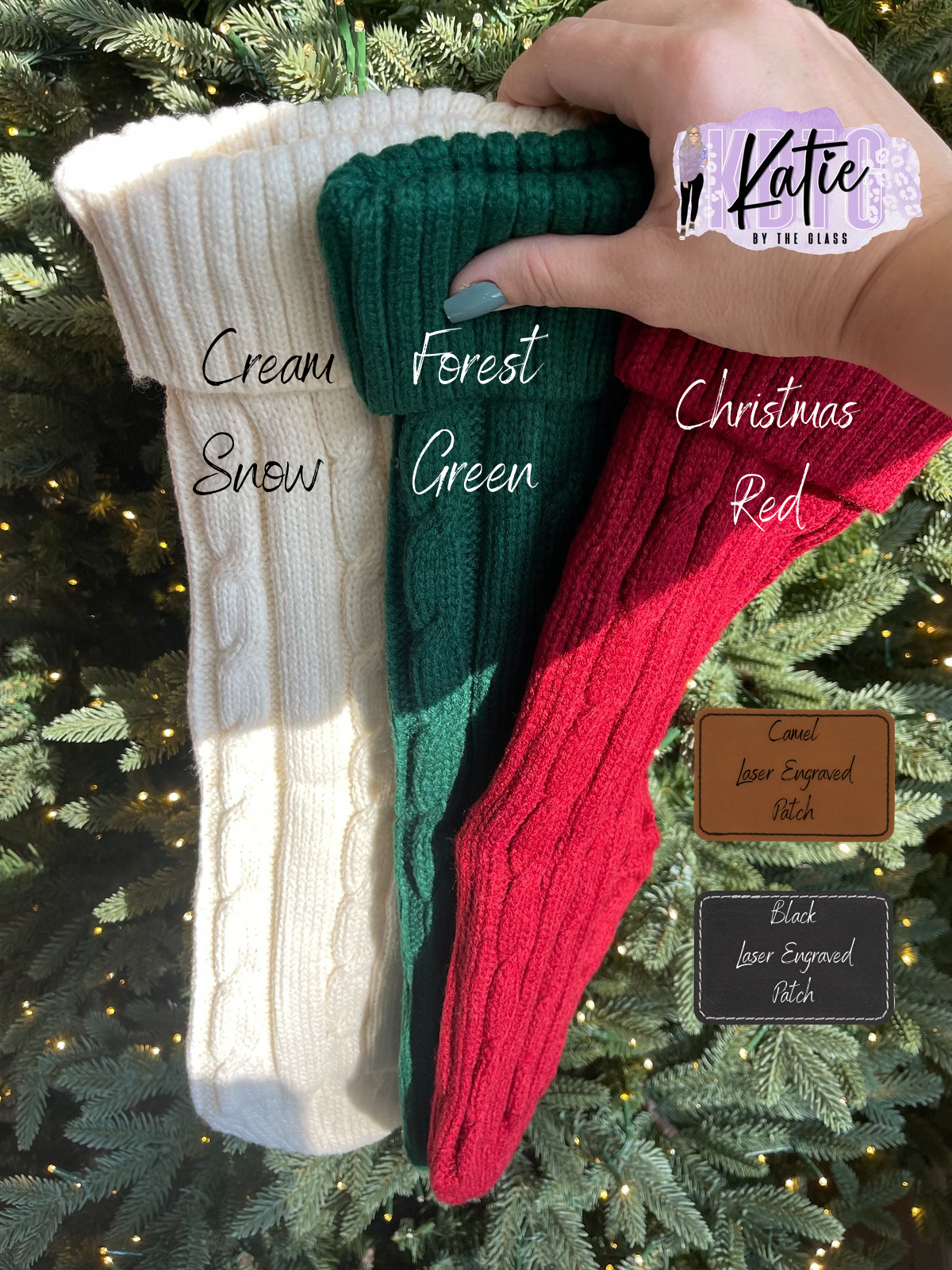 Christmas Stocking w/ Laser Engraved Patch
