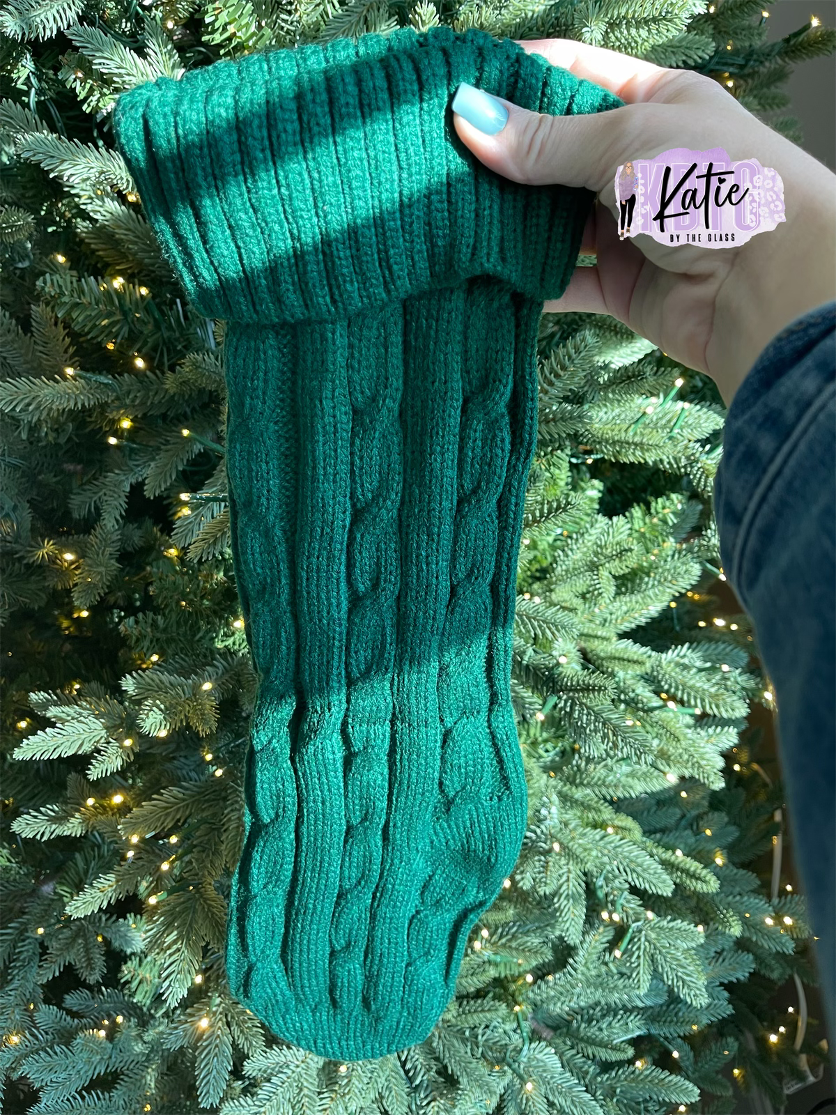 Christmas Stocking w/ Laser Engraved Patch