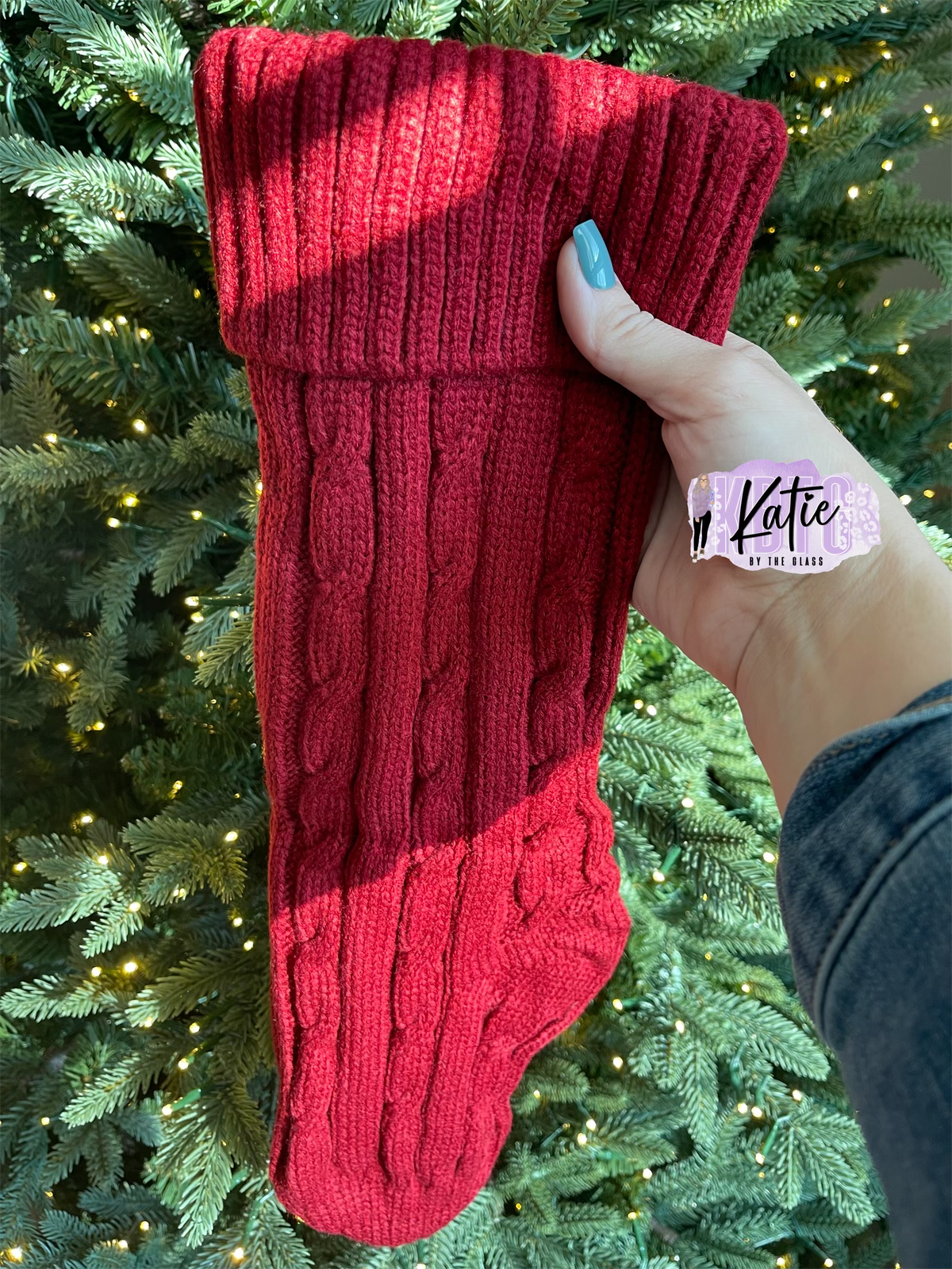 Christmas Stocking w/ Laser Engraved Patch