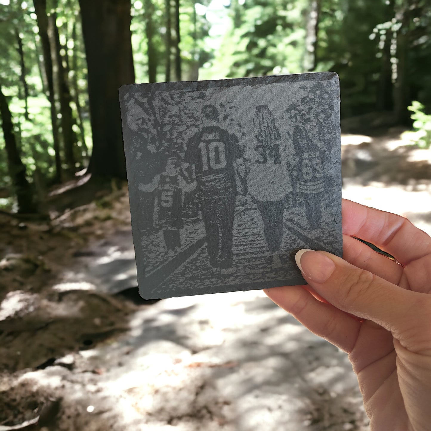 Laser Engraved Set of 4 Slate Coasters