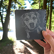 Load image into Gallery viewer, Laser Engraved Set of 4 Slate Coasters
