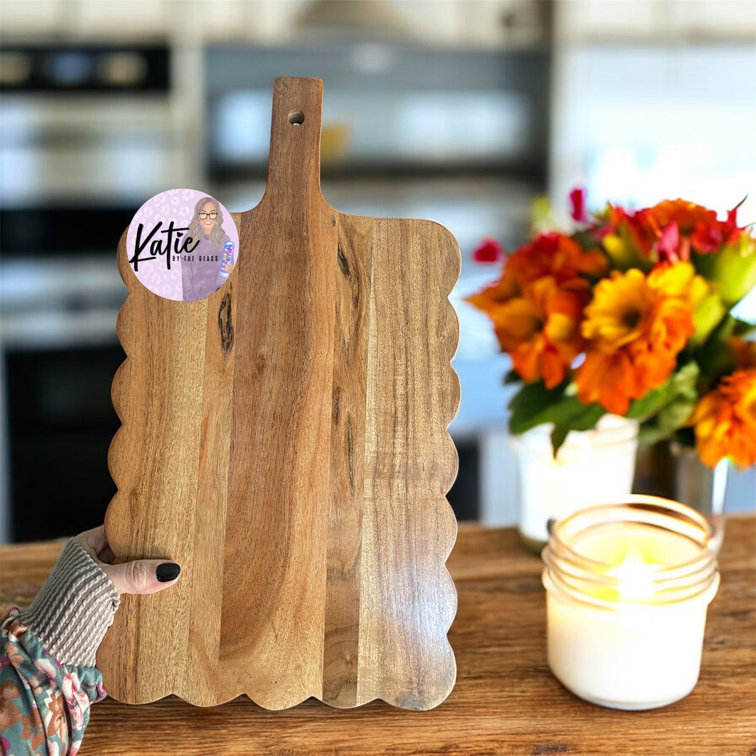 Scalloped Wood Cutting Board/Serving Board