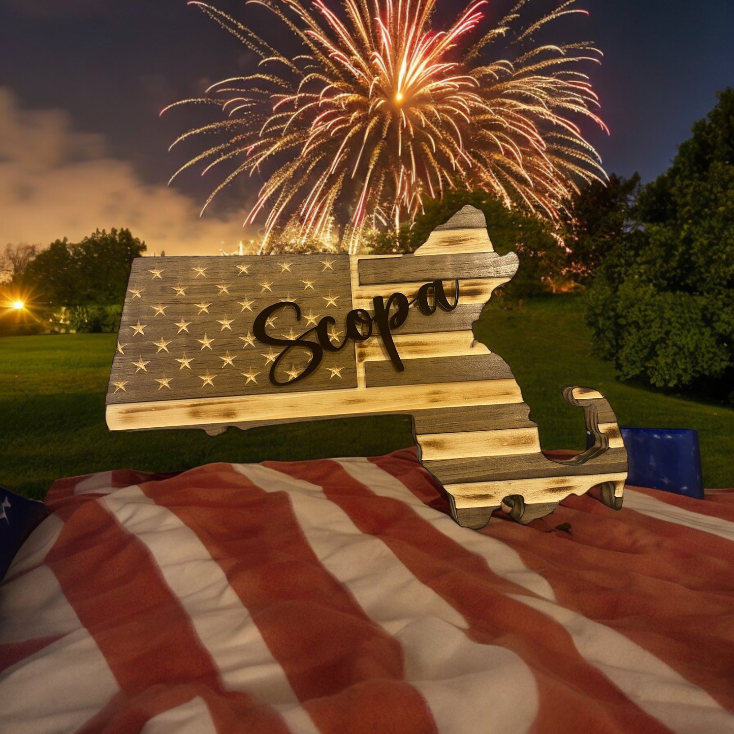 Land of the Free Custom Engraved Sign