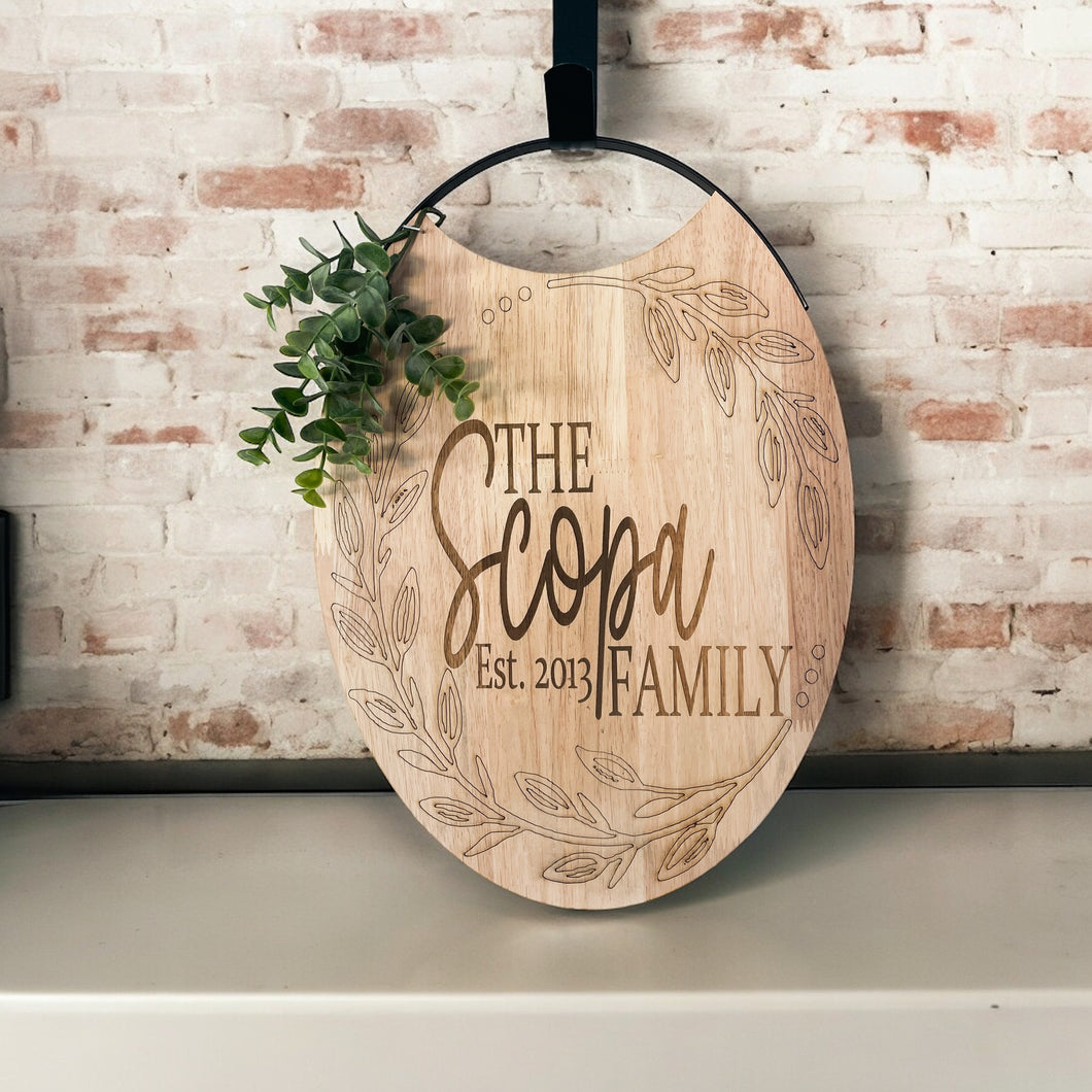 Oval Engraved Family Sign