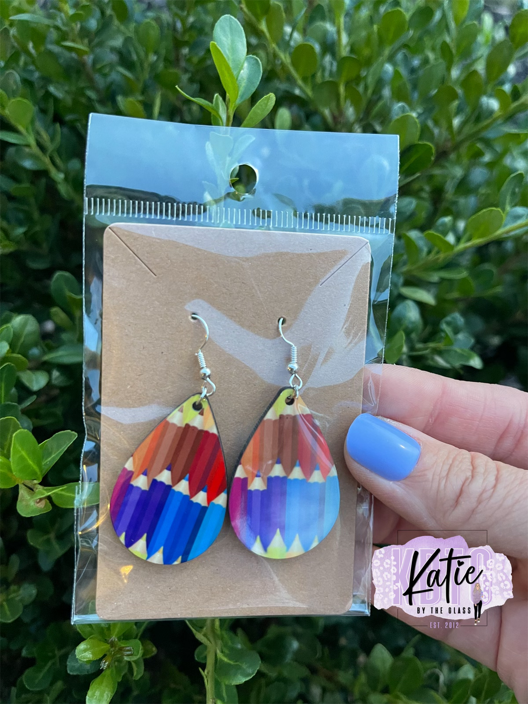 Color Pencils Tear Drop Earrings