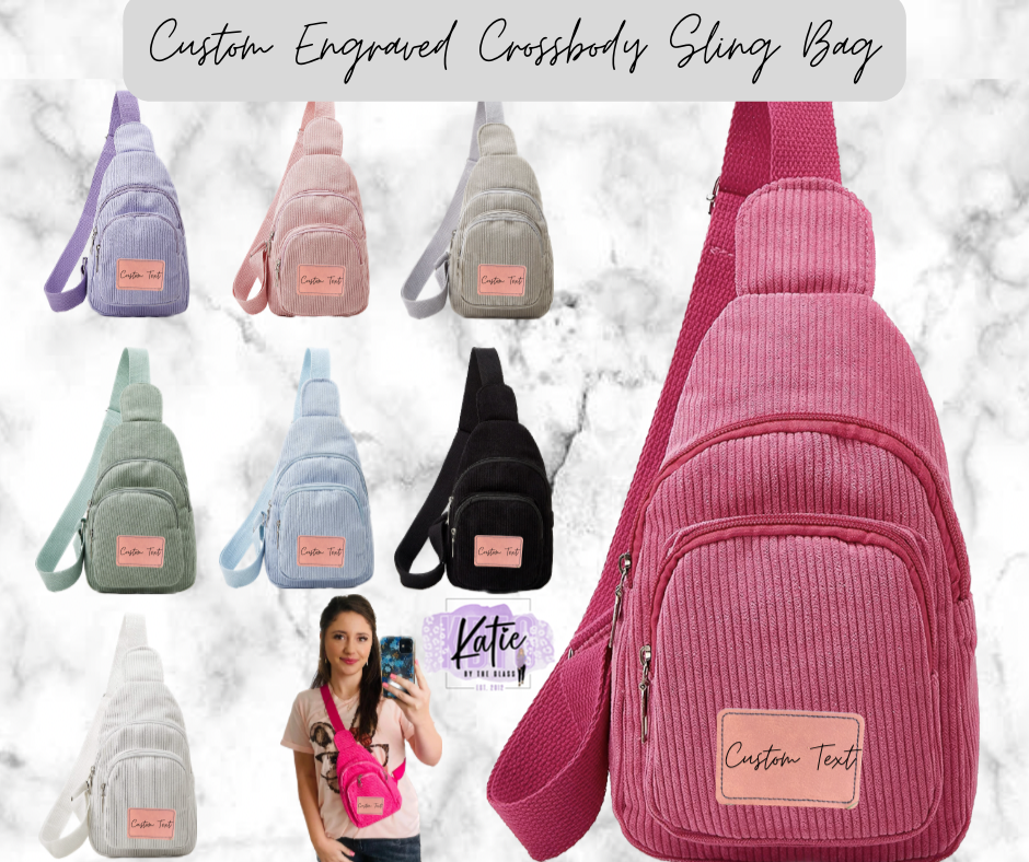 Sling Crossbody Bag with Laser Engraved Patch