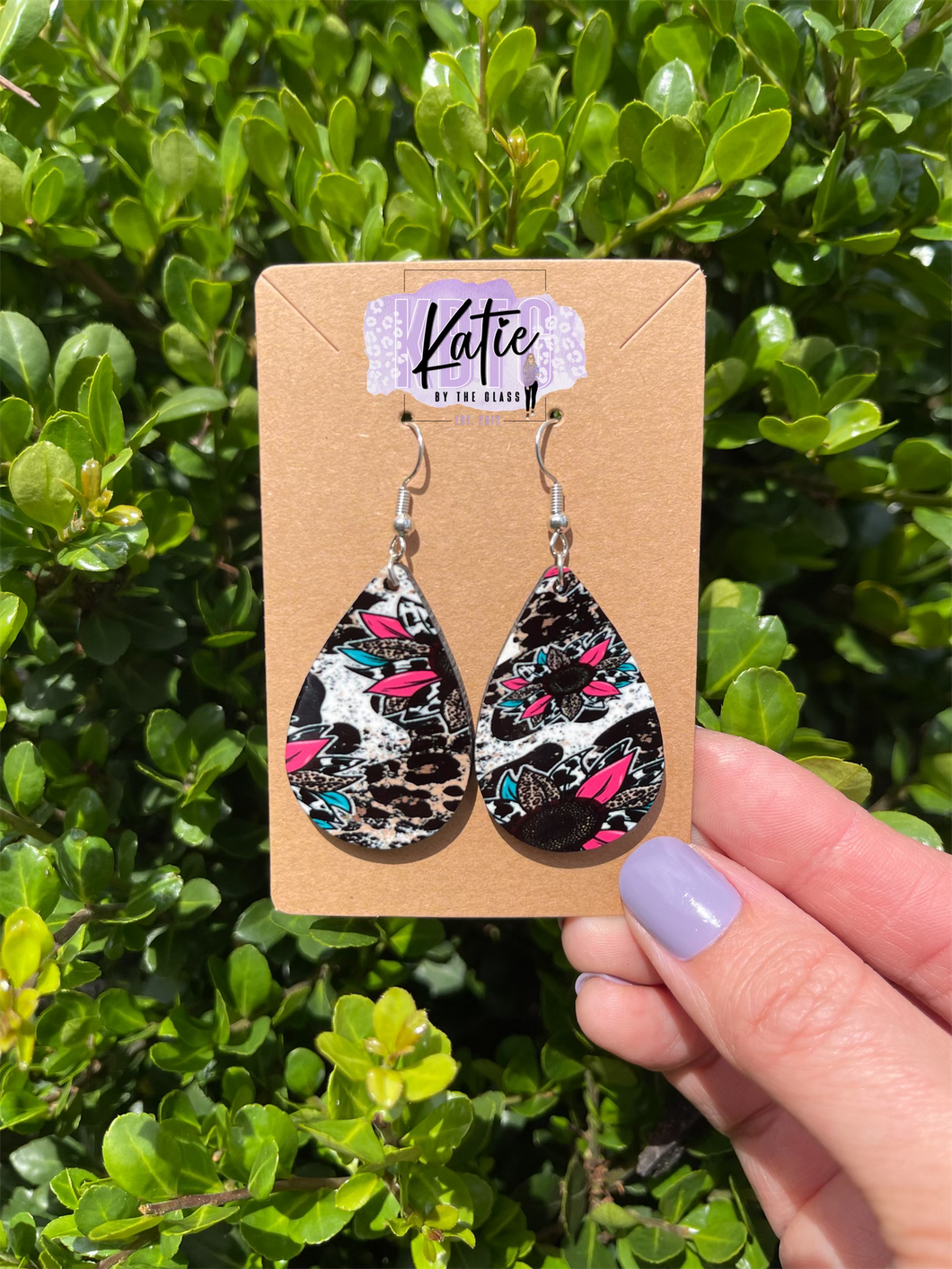 Leopards, Cow, Flowers, OH MY Tear Drop Earrings