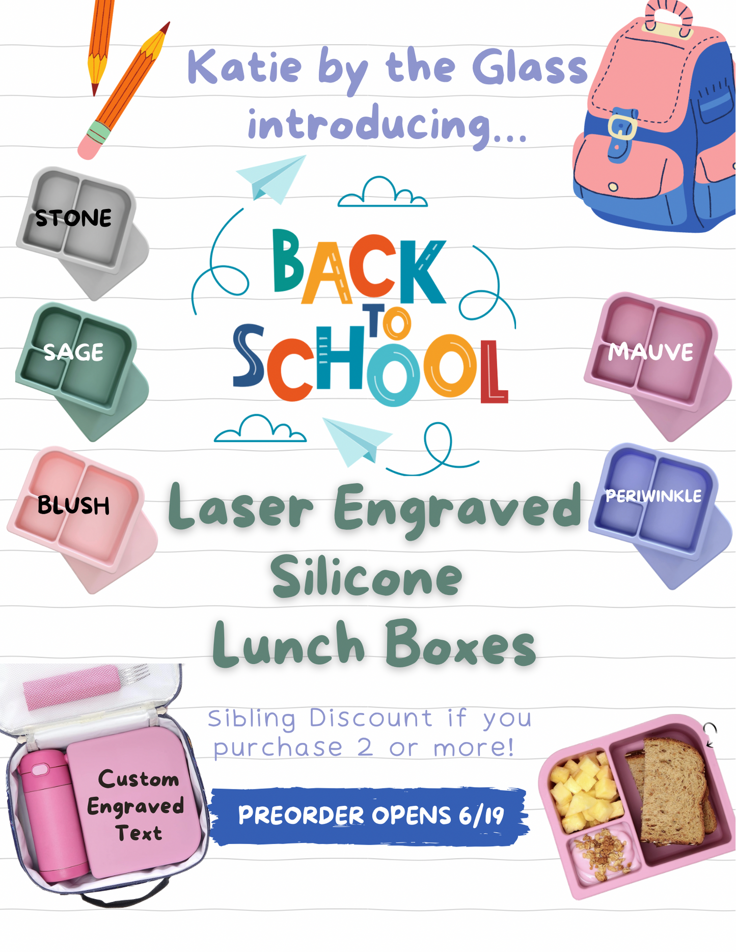 Engraved Silicone Lunch Boxes