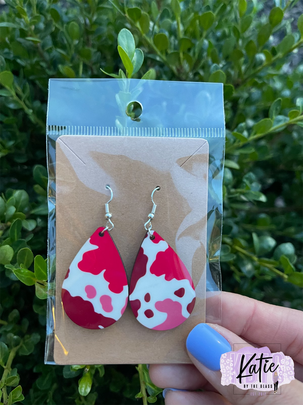 Strawberry Moo Tear Drop Earrings